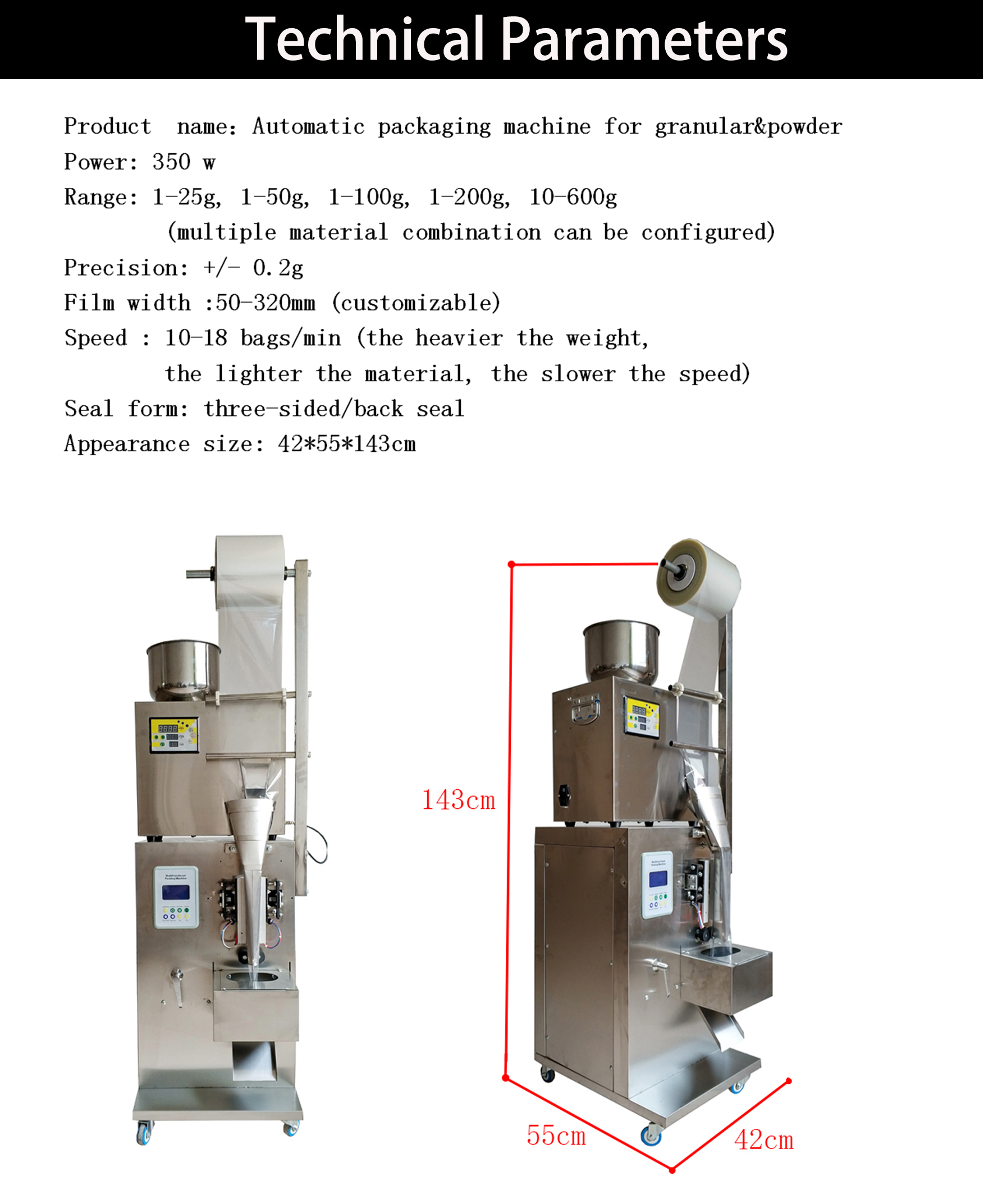 Automatic Package Machine for Granule and Powder(Tea,Rice Grains Etc)