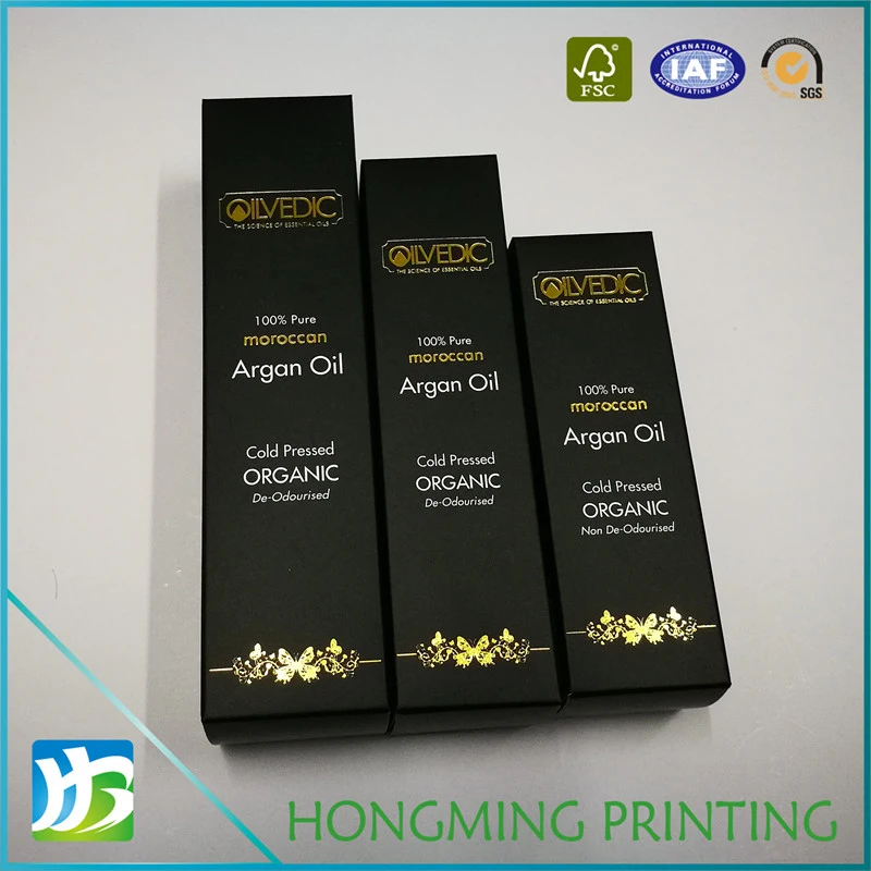 Gold Embossing Argan Oil Paper Packing Box