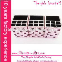 leopard square rhinestone bling pen holder