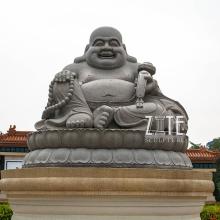 Garden Decorative marble lava stone laughing buddha statue sculpture