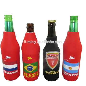 fashionable cheap neoprene beer bottle holder with zipper