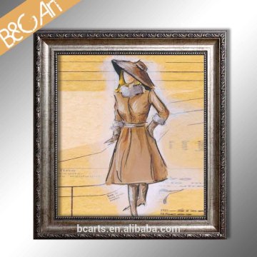 Girls bedroom wall picture woman figure oil paintings modern cartoon lady paintings art