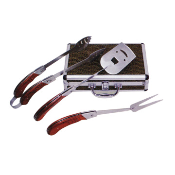 Ensemble d&#39;outils de barbecue pliants 3pcs à l&#39;extérieur