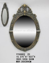 antique MDF wall mirror, oval mirror