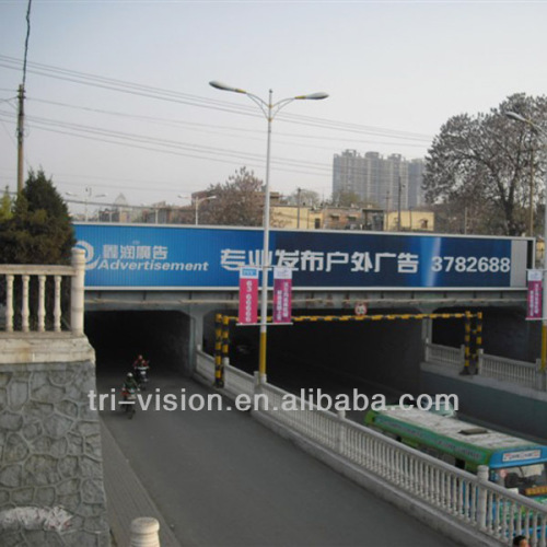 outdoor roadside gate long wall mouting trivision billboard advertisement