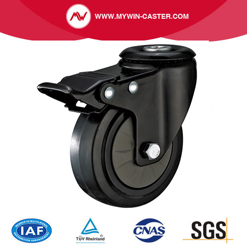 American American Medium-Light Duty Bolt Hole Total Lock Rubber Caster Cheel