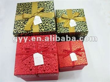 Beautiful square gift box with ribbon