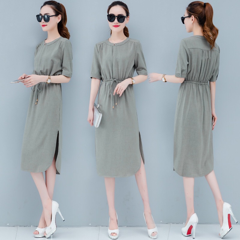 Women dresses cotton linen casual dress