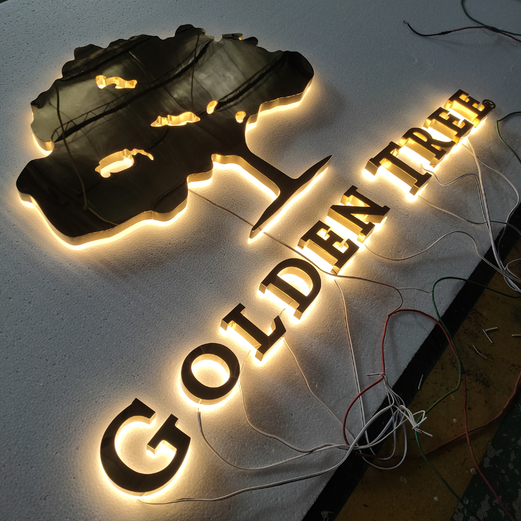 Custom 3d led backlit sign logo light up signs advertising letters company led wall sign letter led light box