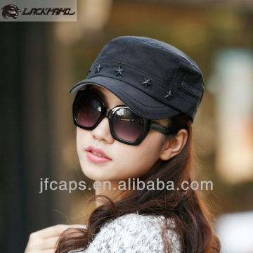 metal pentagram decoration trucker flat top caps