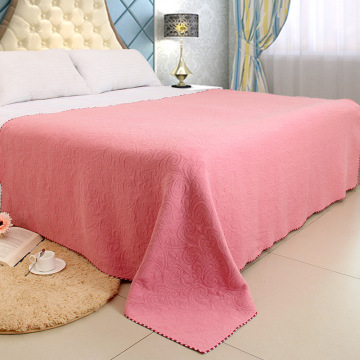 King Size Floral Embossed Peach Blanket Throw