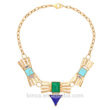 Stock Fashion Vintage resin statement necklaces alloy Choker necklaces XL614