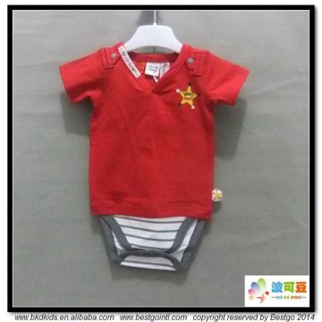 BKD 100% cotton unisex baby V-neck bodysuits