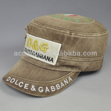 us men's navy flat hats with applique embroidery patch