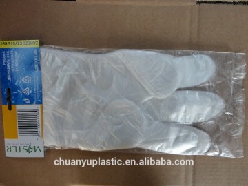 plastic gloves with paper head