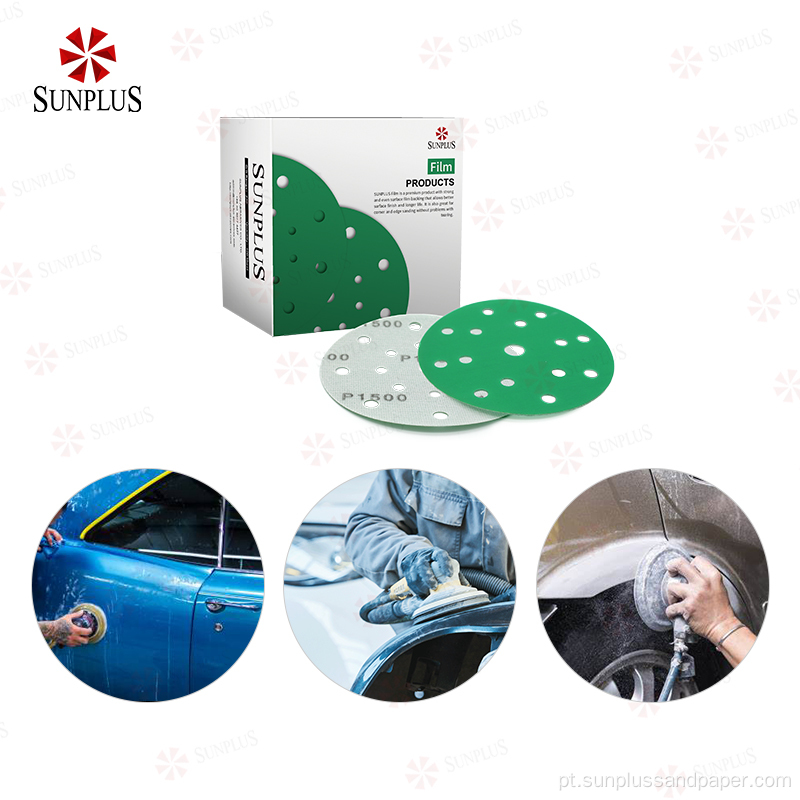 Lixa automotiva PSA 150mm de 6 polegadas de filme verde