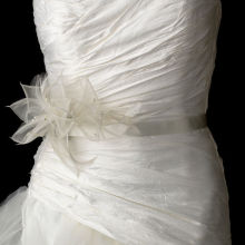 Flower Feather Fascinator Bridal Sash Wedding Belt