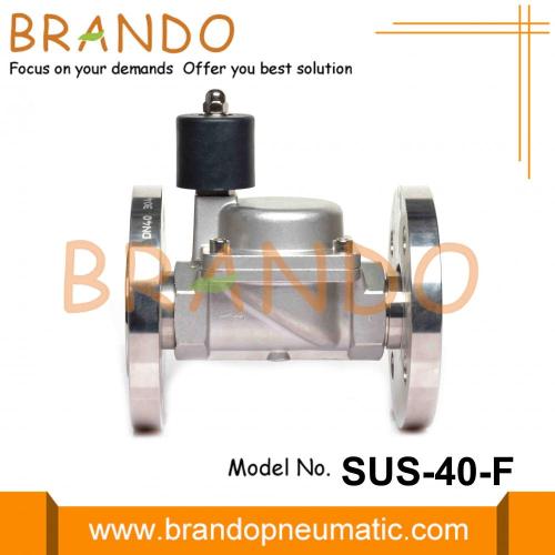 Elettrovalvola a solenoide in acciaio inossidabile con connessione a flangia da 1 1/2&quot;