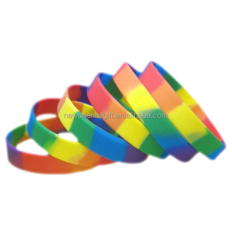 Segmented colors silicone wristbands