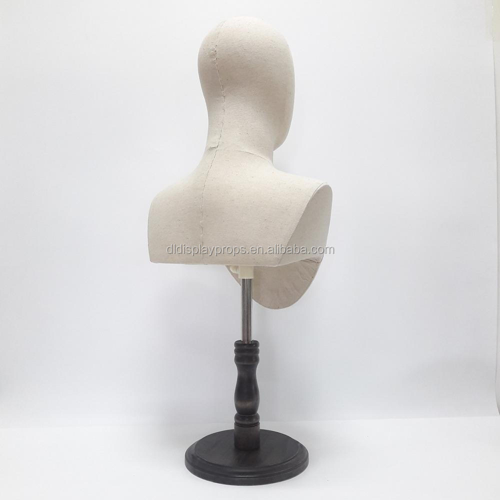 DL773 Fashion head mannequin for male,fabric neck mannequin with egg head for Hats display