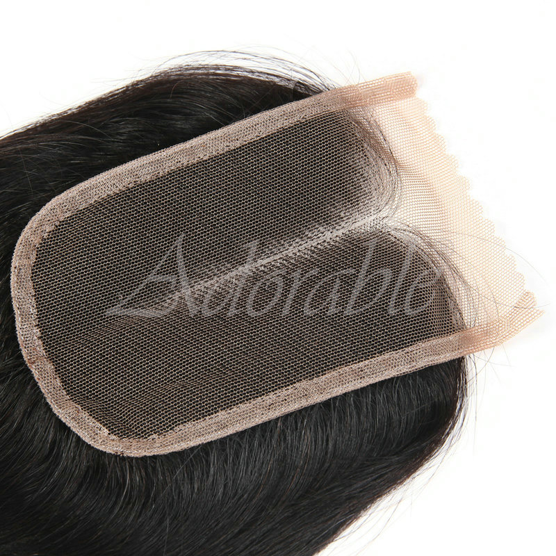 Factory Price Hot Sale brazilian silk straight hair virgin human hair weaving with lace closure STW 4*4