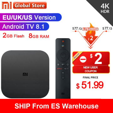 Original Global Version Xiaomi Mi Box S 2GB 8GB Android 8.1 Smart 4K Ultra HD WIFI Google Cast Netflix IPTV Set top Box