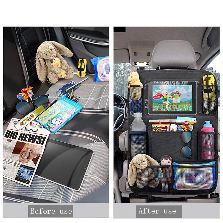 Great Travel Accessories Car Seat Protector Car Back Seat Organizer with Touch Screen Tablet Holder Car Organizers Bag