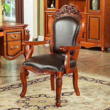 Rubber solid wood comfortable book reading chair living room general chair