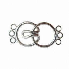 Solid 925 sterling silver/3-strand toggle necklace/bracelet clasps