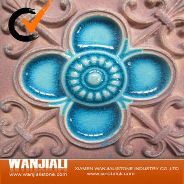 glazed handmade terracotta tile