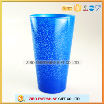 Promotion blue crack finish pint glasses