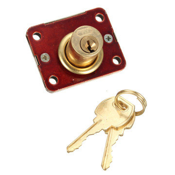 Copper Desk Drawer Dead Bolt Lock For Drawers Box Cabinet Cupboards Panel With Two Keys Convenient Secure Key Operation