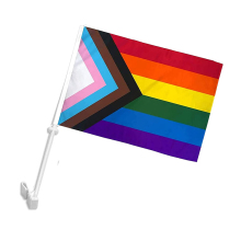 Custom Colorful Rainbow Gay Pride Car Flags - 12x18 inches, Small Polyester Window Flags