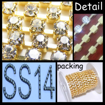 SS14 New Round Cup Chain crystal strass chain