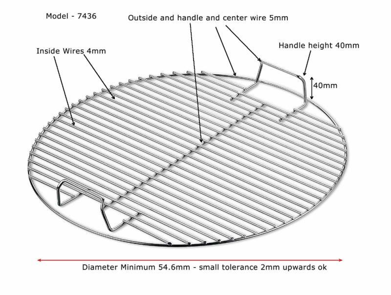 18 inch bbq grillrooster rond op maat gemaakt gaas