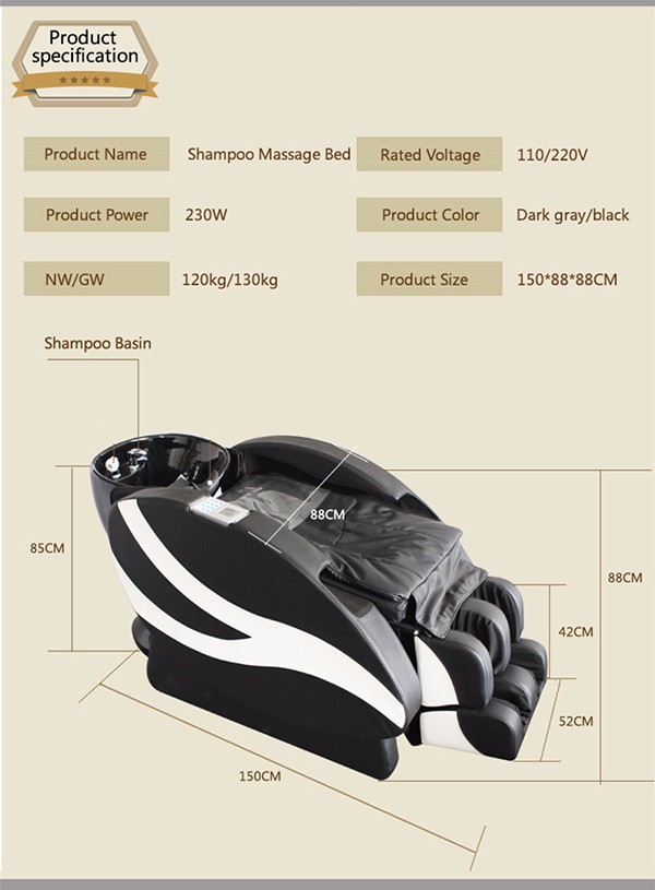 Profesional factory hairdressing equipment shampoo massage chair