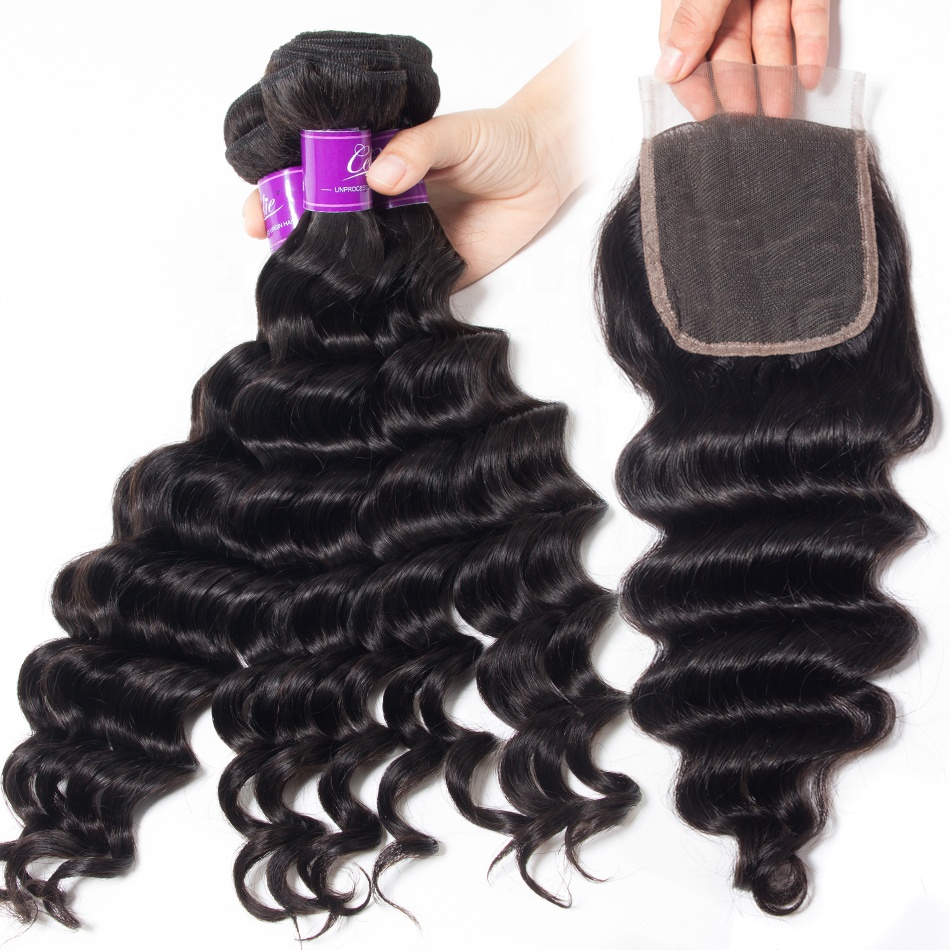 Wholesale Raw Cuticle Aligned Hair 100 Virgin Remy Human Hair Mink Brazilian Hair Straight 3 Bundles With Lace Frontal Closure