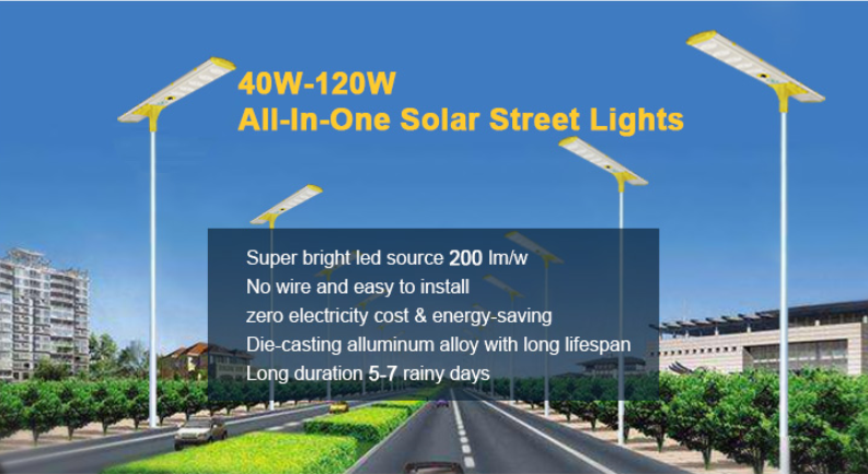 All in one solar street light