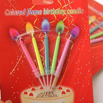 5pcs Packaging Colored Flame Birthday Cake Candle