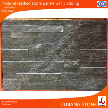 black quartzite stone veneer panels