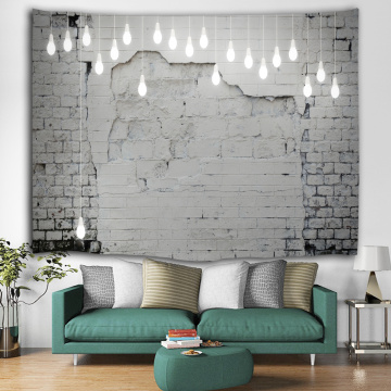 Cement Brick Light Wall Tapestry Industrial Style Tapestry Wall Hanging Polyester 3D Print Tapestry for Livingroom Bedroom Home