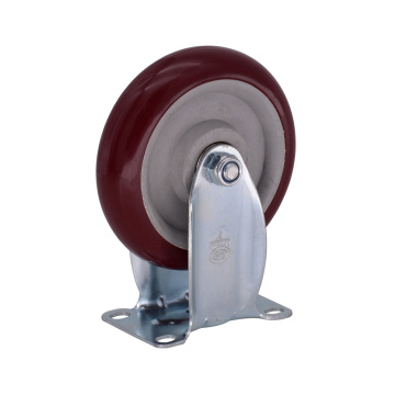 5 inch trung bình nhiệm vụ PVC (PU) Caster Wheel-Dark Red