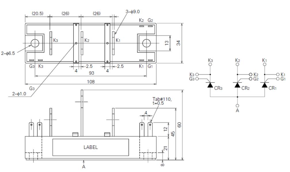 thyristor module Outline Drawing