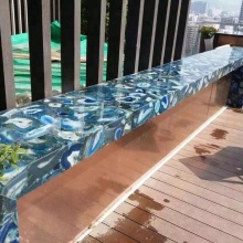 Luxury natural blue agate countertop table tops