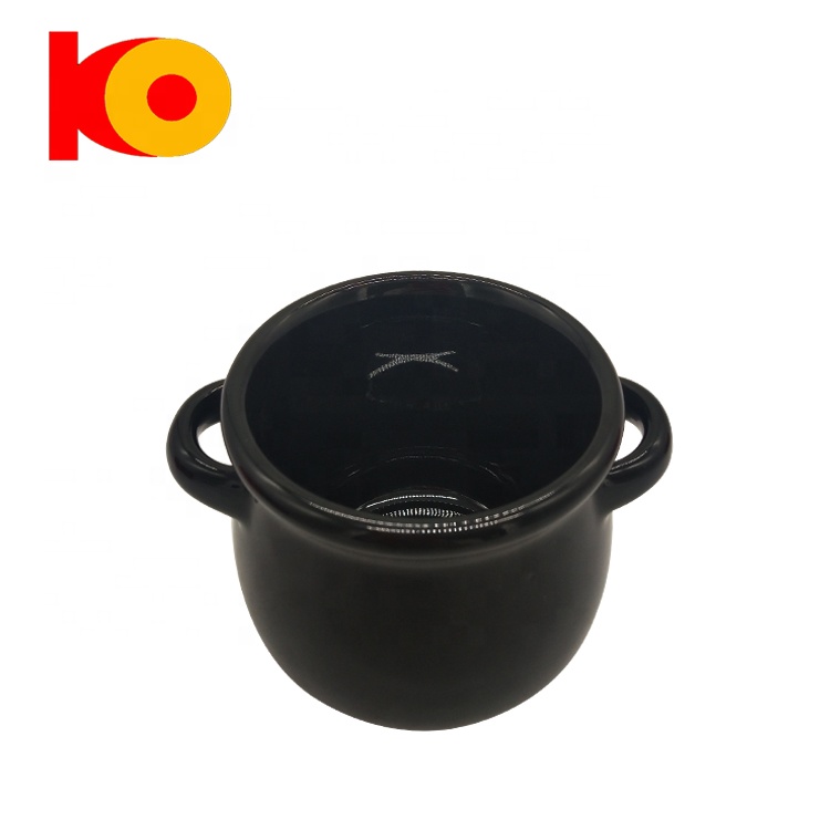 Factory price direct sales of high - temperature black glaze small pot