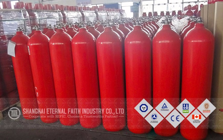 Africa 45kg filling co2 gas 68L high pressure steel carbon dioxide CO2 gas cylinder fire extinguisher