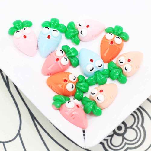 Flat Back Cute Carrot Cartoon Shape Resin Cabochon For Handmade Craftwork Decor Beads Charms Fruits Beads Slime