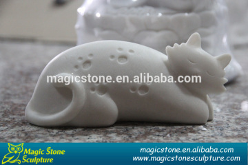 thai marble cat sculpture stone figure statue