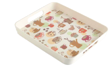 Colorful Bamboo Serving Tray with Handles