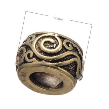 Antique Color Spacer Beads Zinc Alloy European Big Hole Charm Beads